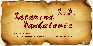Katarina Mankulović vizit kartica